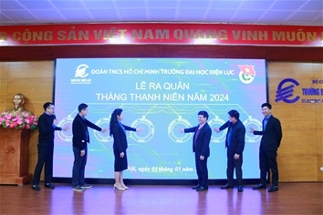 Tuổi trẻ Trường Đại Học Điện Lực tổ chức lễ ra quân Tháng Thanh niên năm 2024.